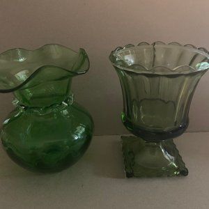 2- Avocado Green Bud Vases